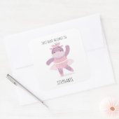 Hippo Ballerina Dit boek hoort bij Square Sticke Vierkante Sticker (Envelop)