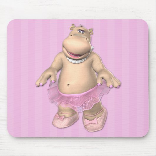 Hippo Ballerina Mousepad Muismat (Voorkant)