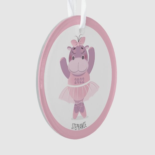 Hippo Ballerina Ornament (voorkant)