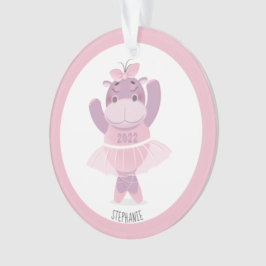 Hippo Ballerina Ornament (voorkant)