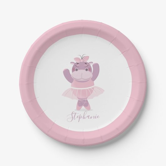 Hippo Ballerina Papieren Bordje (Voorkant)