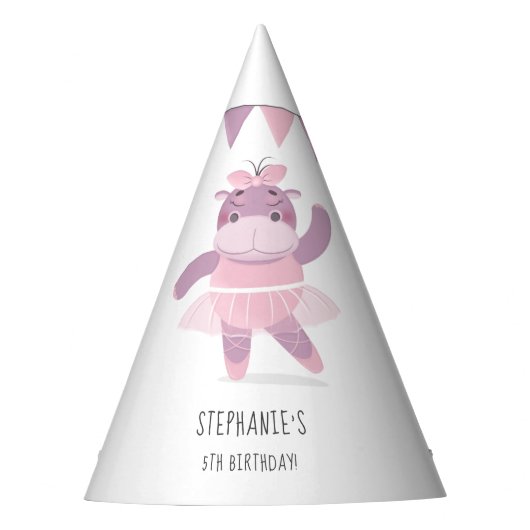 Hippo Ballerina Party Pet Feesthoedjes (Voorkant)