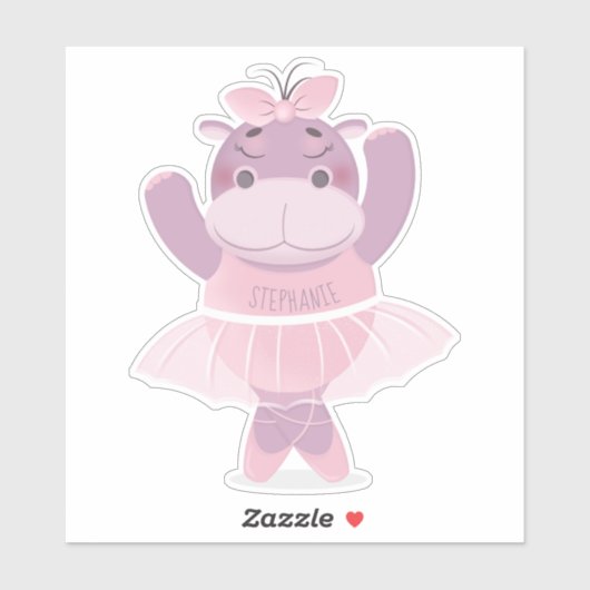 Hippo Ballerina Sticker (Vel)