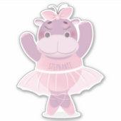 Hippo Ballerina Sticker (Voorkant)
