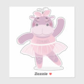 Hippo Ballerina Sticker (Vel)