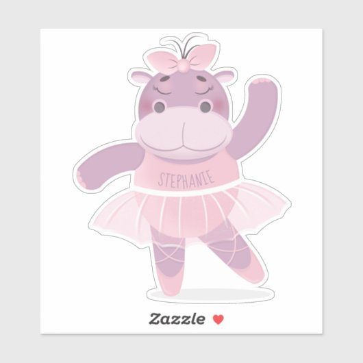 Hippo Ballerina Sticker (Vel)