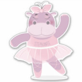 Hippo Ballerina Sticker (Voorkant)
