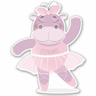 Hippo Ballerina Sticker
