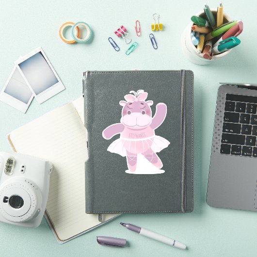 Hippo Ballerina Sticker (iPad Cover)