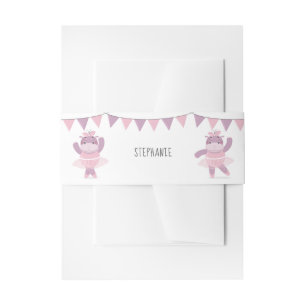 Hippo Ballerina Uitnodigingen Wikkel