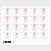 Hippo Ballerina Vierkante Sticker (Vel)