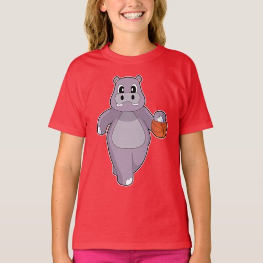 Hippo Basketball player Basketball T-shirt (Voorkant)