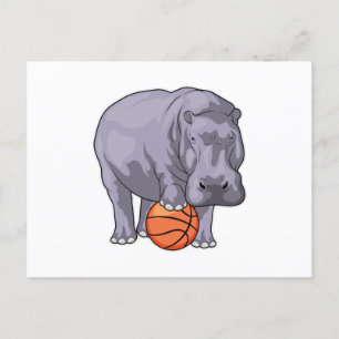 Hippo Basketball speler Basketball Briefkaart