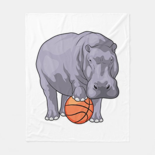 Hippo Basketball speler Basketball Fleece Deken (Voorkant)