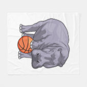 Hippo Basketball speler Basketball Fleece Deken (Voorkant (Horizontaal))