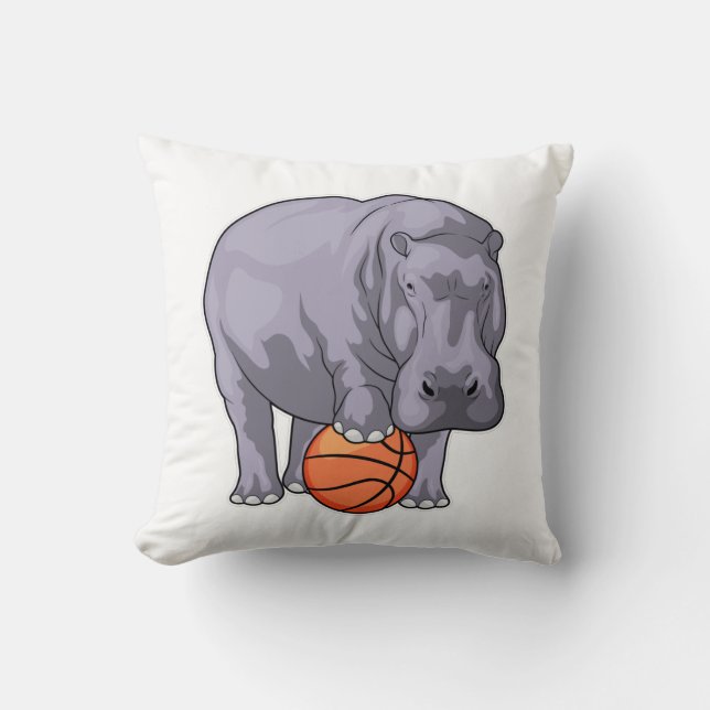 Hippo Basketball speler Basketball Kussen (Voorkant)
