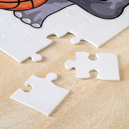 Hippo Basketball speler Basketball Legpuzzel (Zijkant)