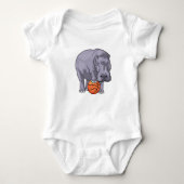 Hippo Basketball speler Basketball Romper (Voorkant)