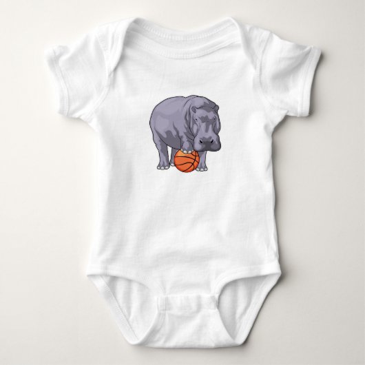 Hippo Basketball speler Basketball Romper (Voorkant)