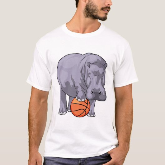 Hippo Basketball speler Basketball T-shirt (Voorkant)