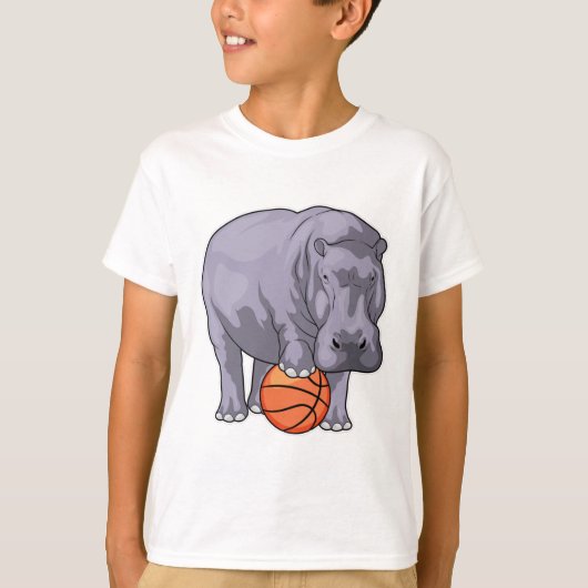 Hippo Basketball speler Basketball T-shirt (Voorkant)