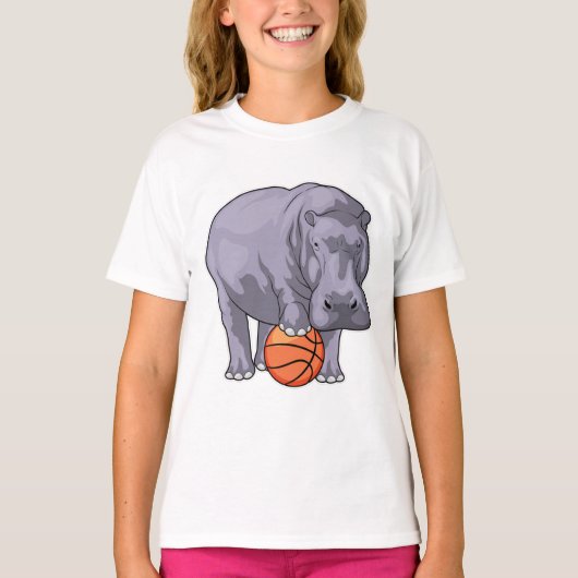 Hippo Basketball speler Basketball T-shirt (Voorkant)