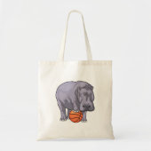 Hippo Basketball speler Basketball Tote Bag (Voorkant)