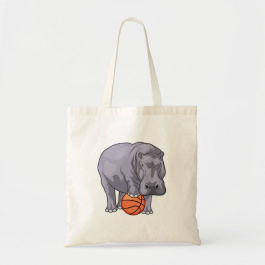 Hippo Basketball speler Basketball Tote Bag (Voorkant)