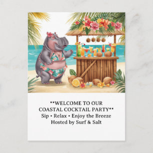 HIPPO BEACH Cocktailparty Welkombericht Briefkaart