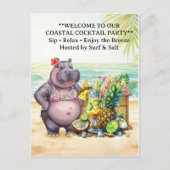 HIPPO BEACH Cocktailparty Welkombericht Briefkaart (Voorkant)