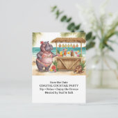 HIPPO BEACH Cocktailparty Welkombericht Briefkaart (Staand voorkant)