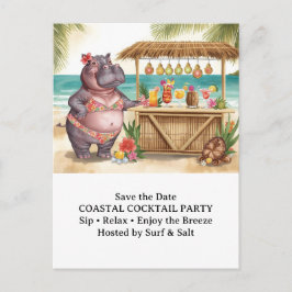 HIPPO BEACH Cocktailparty Welkombericht Briefkaart