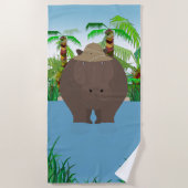 Hippo Beach Towel Strandlaken (Voorkant)