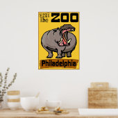 Hippo: Bezoek Zoo Philadelphia Poster (Keuken)