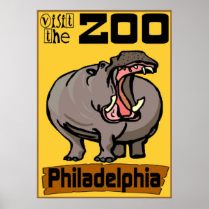 Hippo: Bezoek Zoo Philadelphia Poster