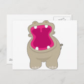 Hippo Big Mouth Briefkaart (Voorkant / Achterkant)