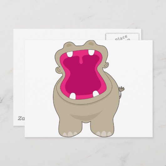 Hippo Big Mouth Briefkaart (Voorkant / Achterkant)