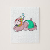 Hippo bij duiken met Snorkel Legpuzzel (Verticaal)
