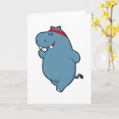 Hippo bij het runnen met hoofdband kaart (Gele Bloem)