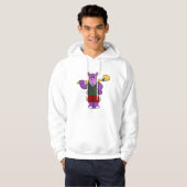 Hippo bij Hockey met Hockey bat Hoodie (Voorkant volledig)