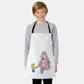 Hippo bij Hockey met Hockey bat Schort (Gedragen)