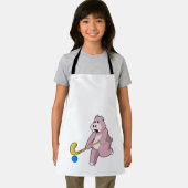 Hippo bij Hockey met Hockey bat Schort (Insitu)