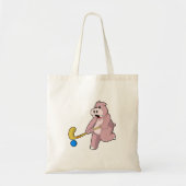 Hippo bij Hockey met Hockey bat Tote Bag (Voorkant)