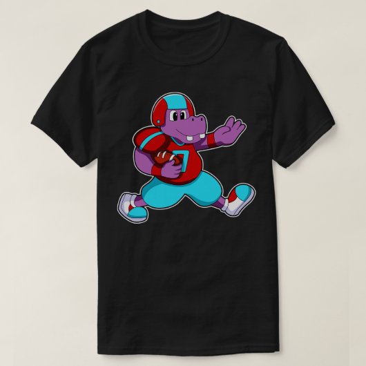 Hippo bij Sport met Helm T-shirt (Design voorkant)
