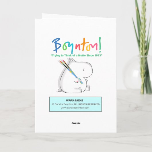 HIPPO BIRDIE KAART (Achterkant)