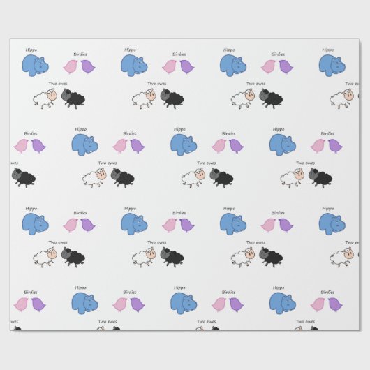 Hippo Birdies Two Ewes Cadeaupapier (Vlak)
