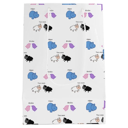 Hippo Birdies Two Ewes Medium Cadeauzakje (Achterkant)