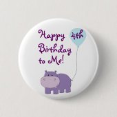 Hippo Birthday Button (Voorkant)