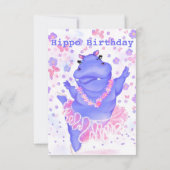 Hippo Birthday Kaart Ballerina Hippo - Jouw naam (Achterkant)