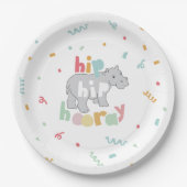 Hippo Birthday Party Hippo Hippopotamus Partij Papieren Bordje (Voorkant)